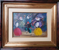  Coll Bardolet. typical Mallorcan dance. original expressionist acrylic painting