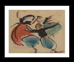 Coll Bardolet  Bolero  Baile  Mallorquín acuarela expresionista original