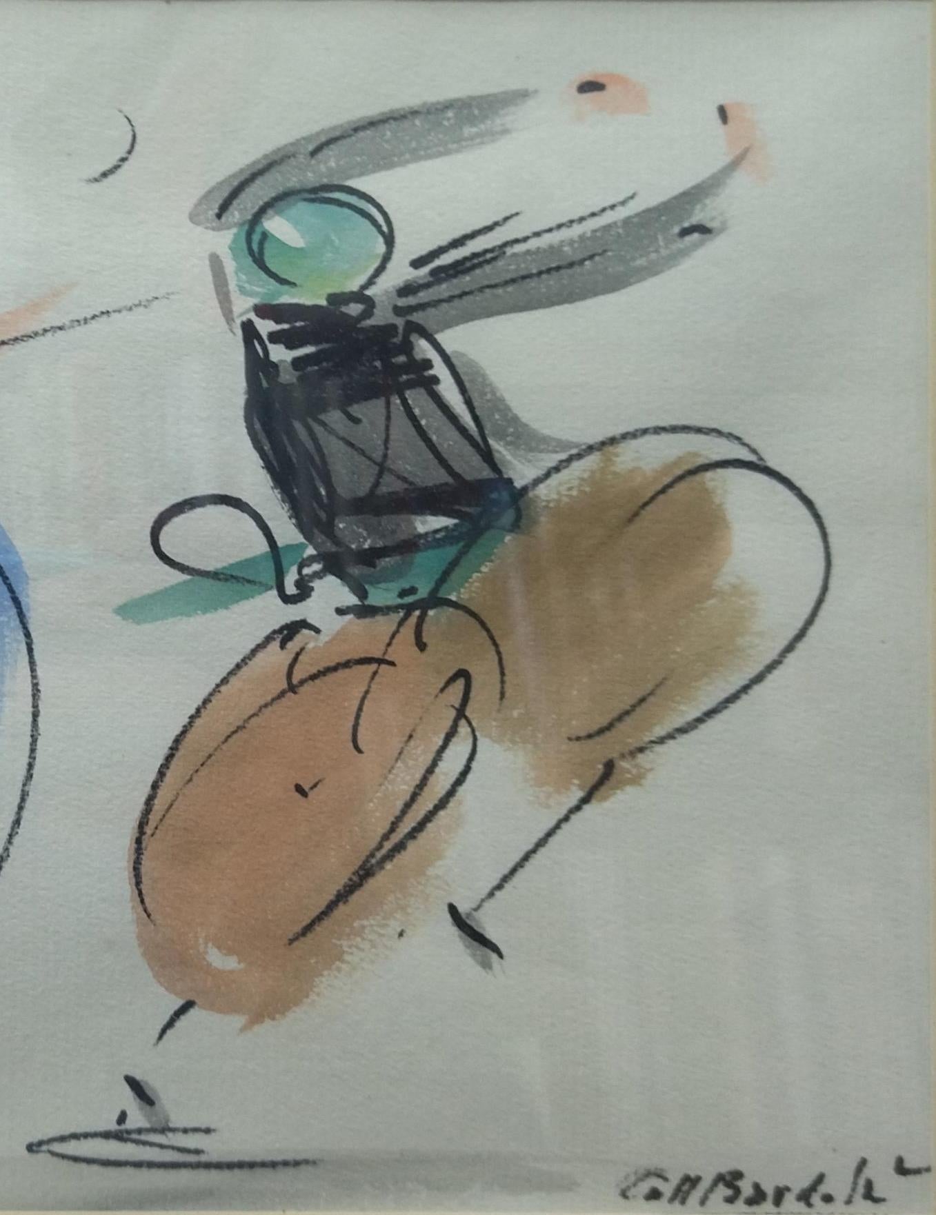Coll Bardolet 21 Bolero Mallorquin original expressionist watercolor painting For Sale 1