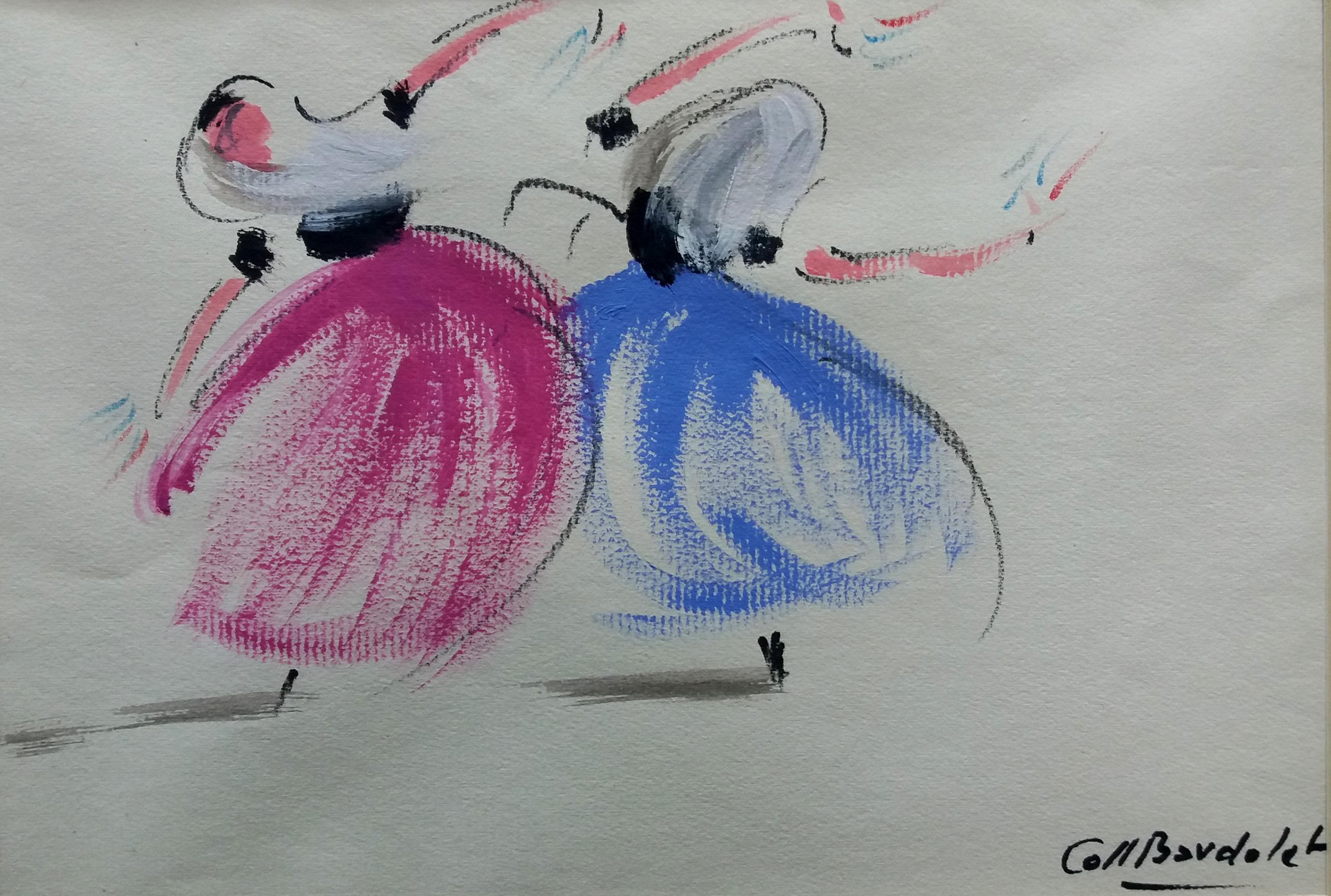 Coll Bardolet. 51 Bolero Mallorquin Original expressionistisches Aquarellgemälde im Angebot 1