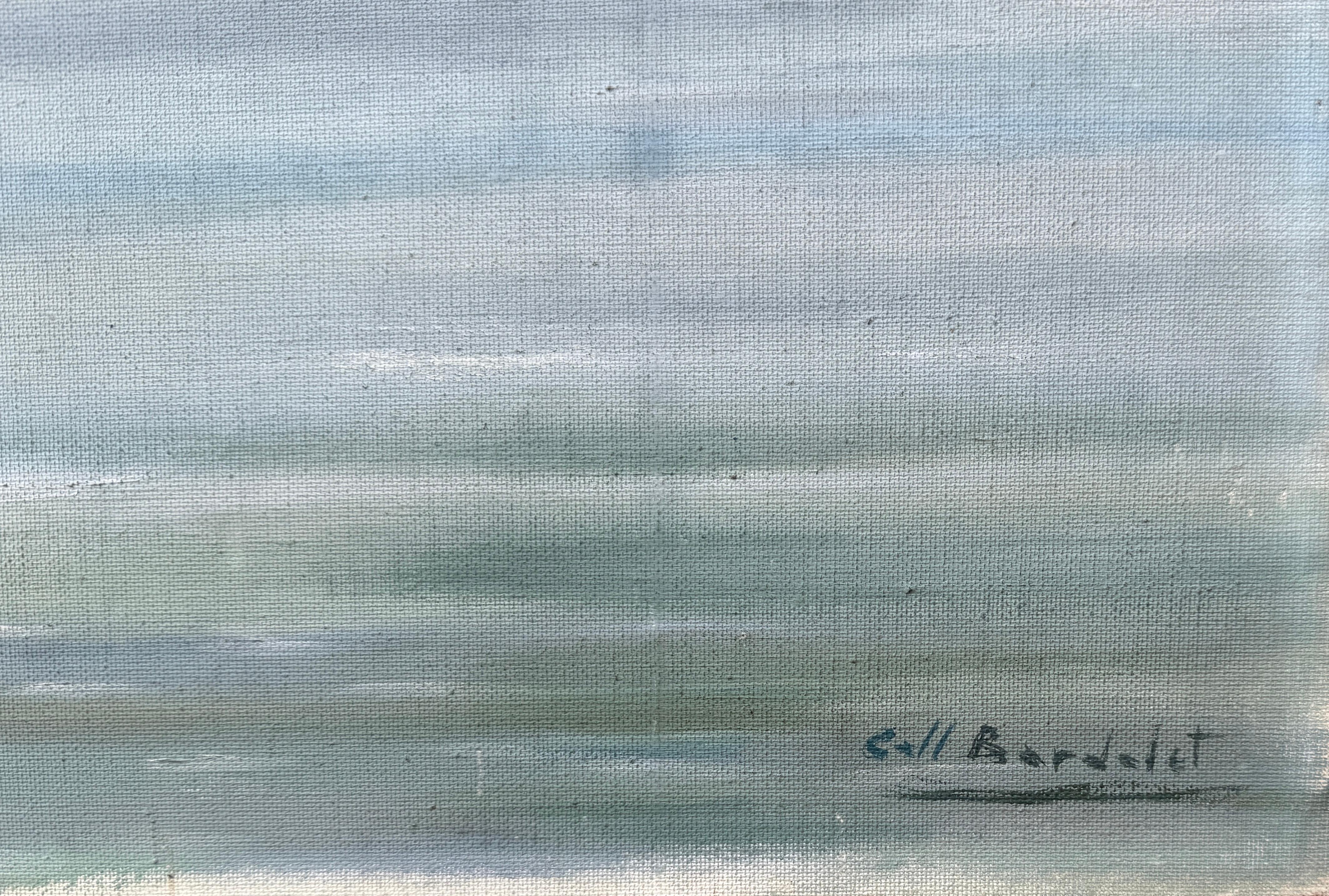 Palma de Mallorca vue de la mer art méditerranéen huile sur toile peinture Espagne - Painting de Coll Bardolet