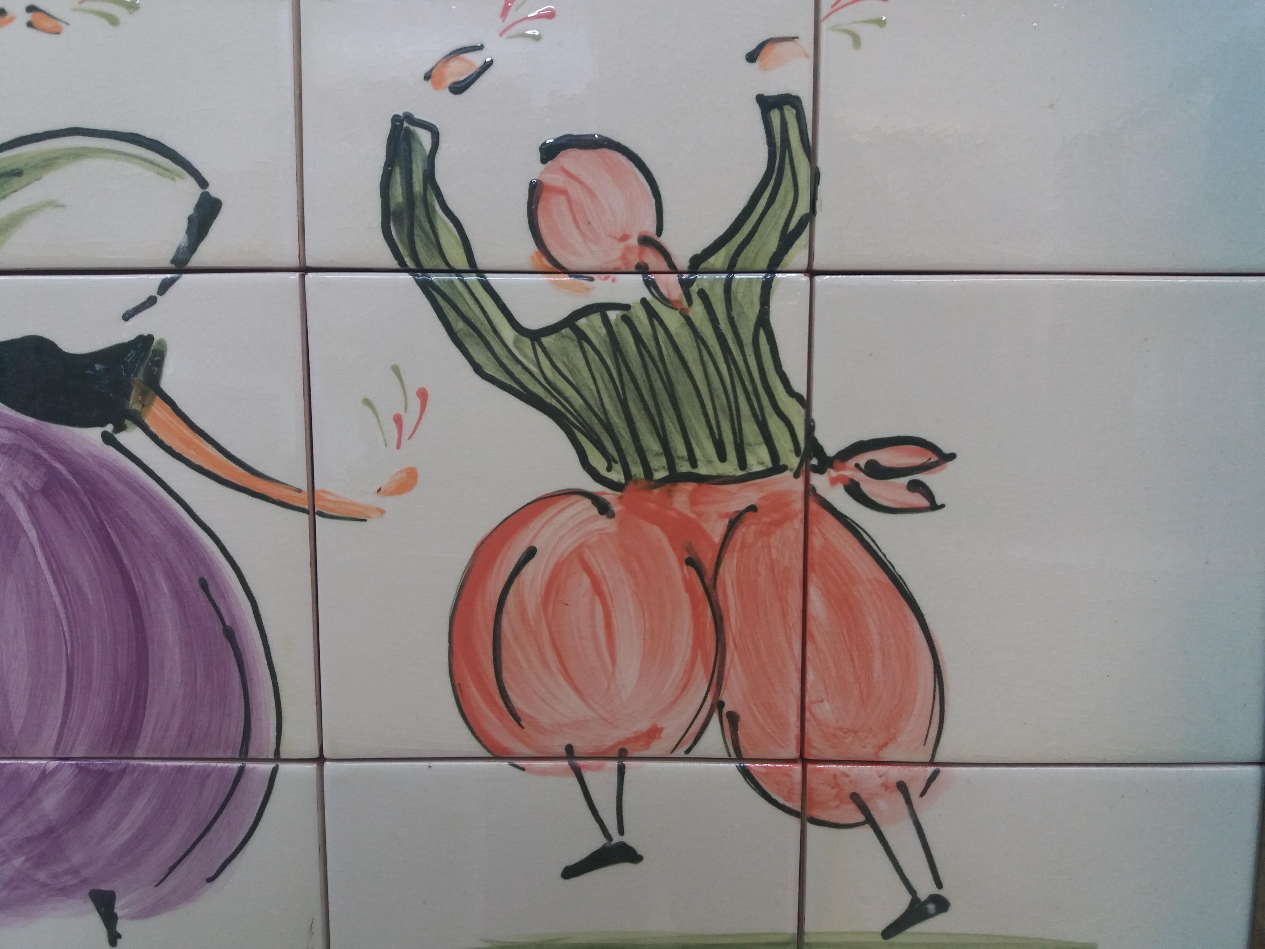 Coll Bardolet. 34 Bolero Mallorquin original ceramic painting For Sale 2