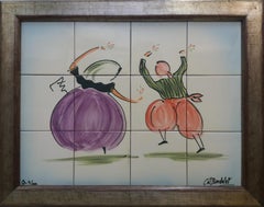 Coll Bardolet. Bolero Mallorquin original ceramic painting