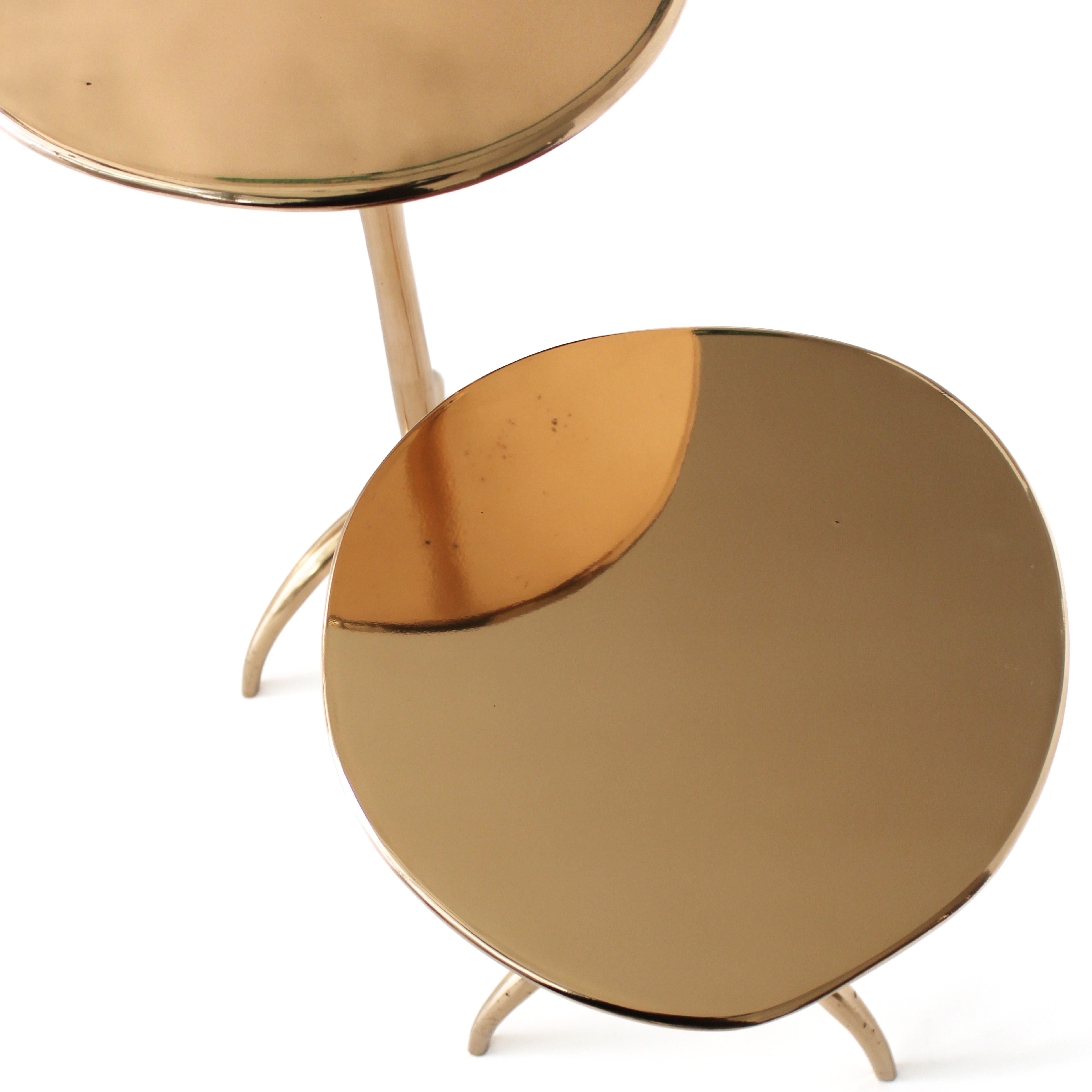Colla Cast Bronze Side Table Set of 2 by Studio Sunt For Sale 11