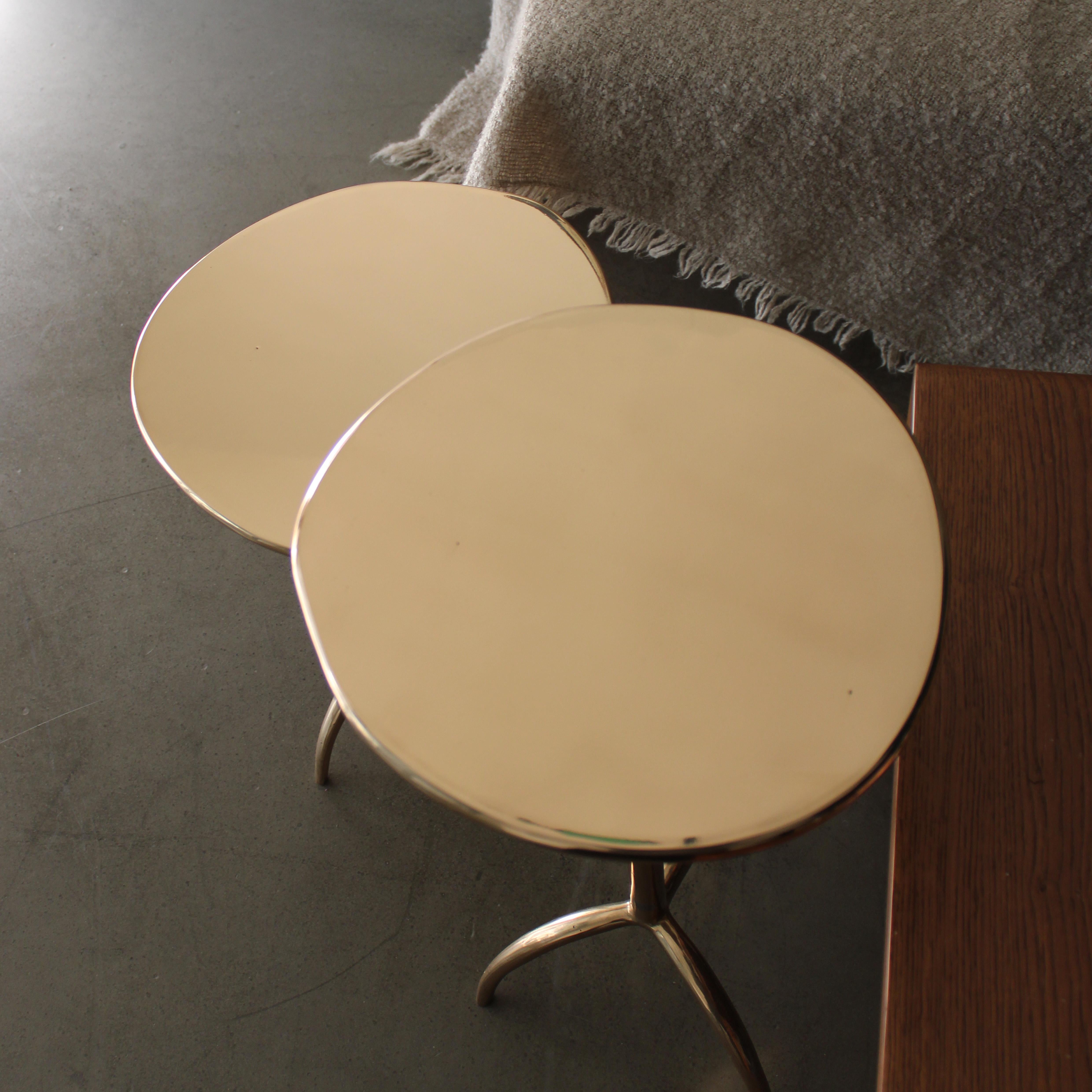 Contemporary Colla Cast Bronze Side Table Set of 2 by Studio Sunt For Sale