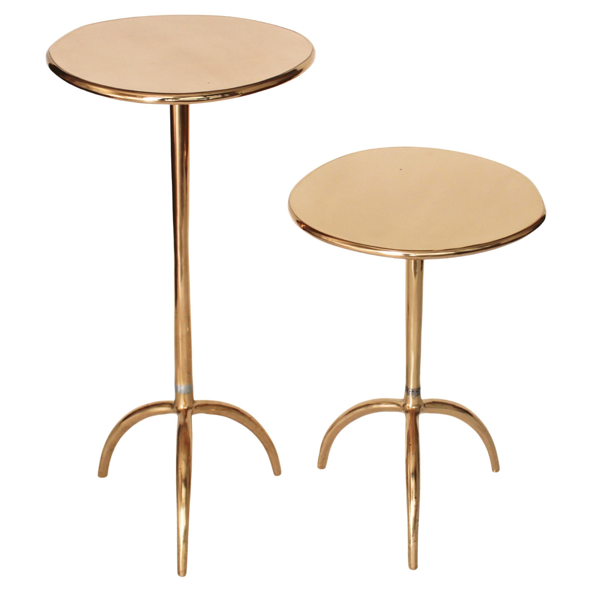 Beistelltisch Colla aus Bronzeguss, 2er-Set von Studio Sunt