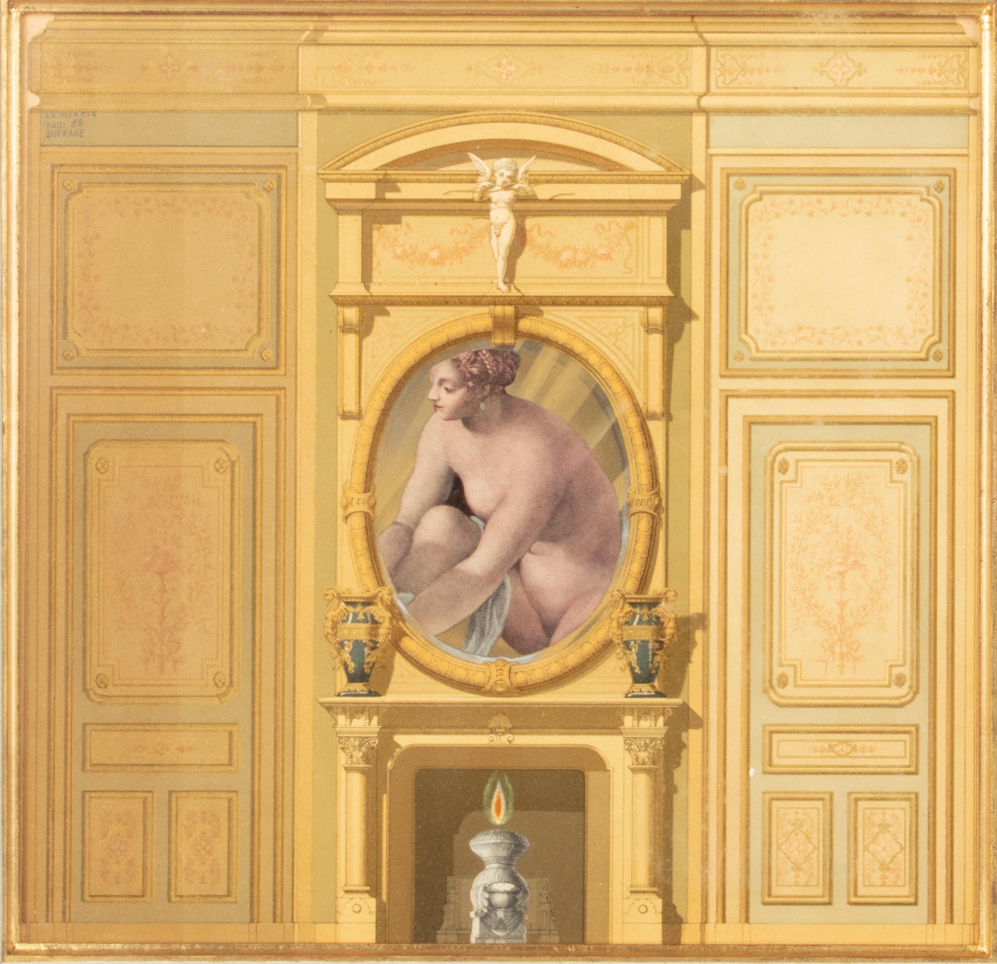 Hermosa y atmosférica obra de arte en collage del artista belga Paul Dufrane. El cuadro se titula 