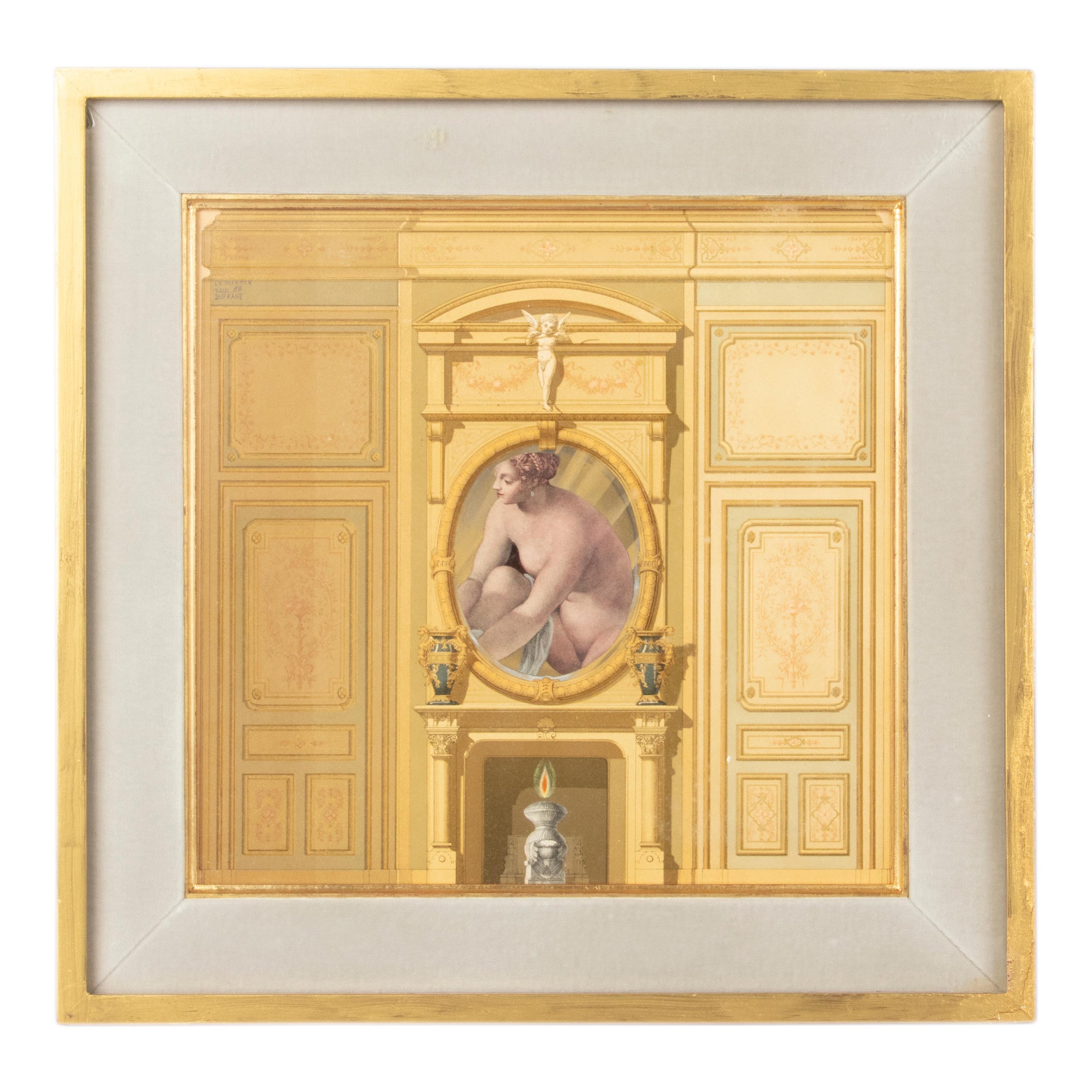 Œuvre d'art à collage de Paul Dufrane datée de 1968, "LE MIRROIR" en vente