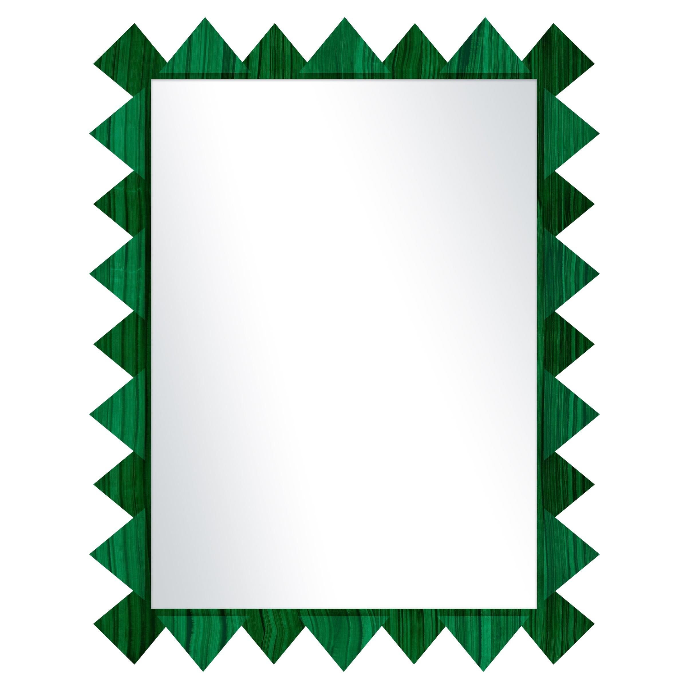 Collage du FLEUR Sazerac Mirror in Malachite For Sale
