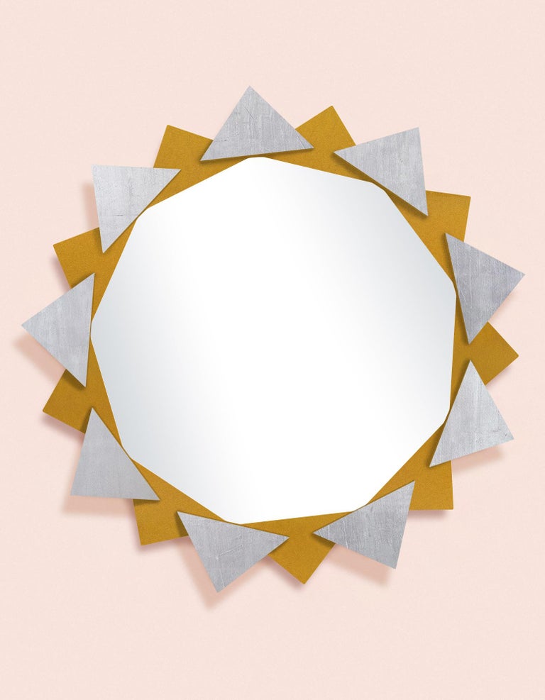Collage du FLEUR Soleil Mirror in Malachite For Sale at 1stDibs