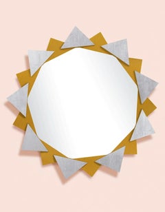 Collage du FLEUR Soleil Mirror in Mellow Coral/Rave Red