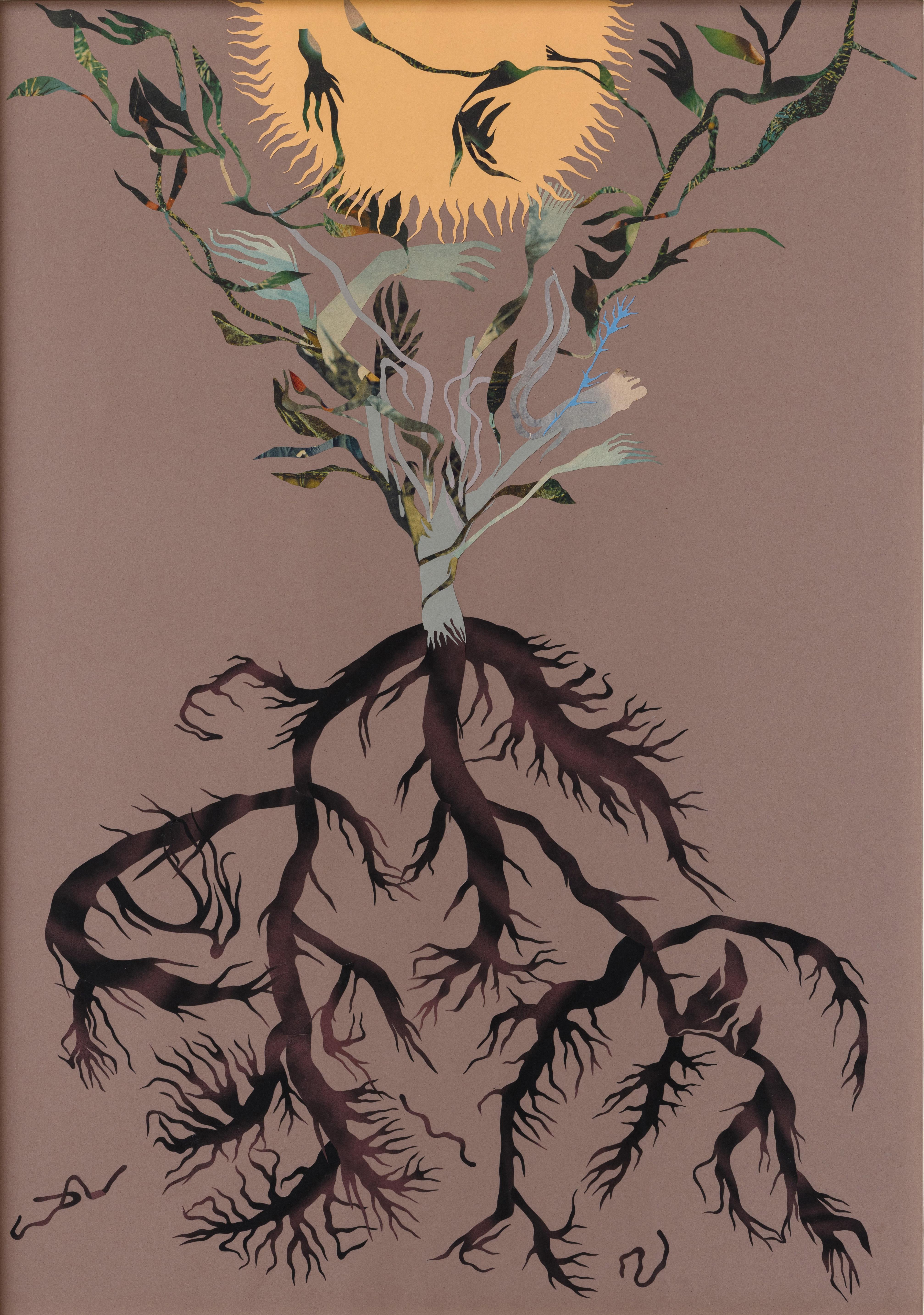 Collage Morning Glory III. par l'Artistics Stella Koleszár en vente 4