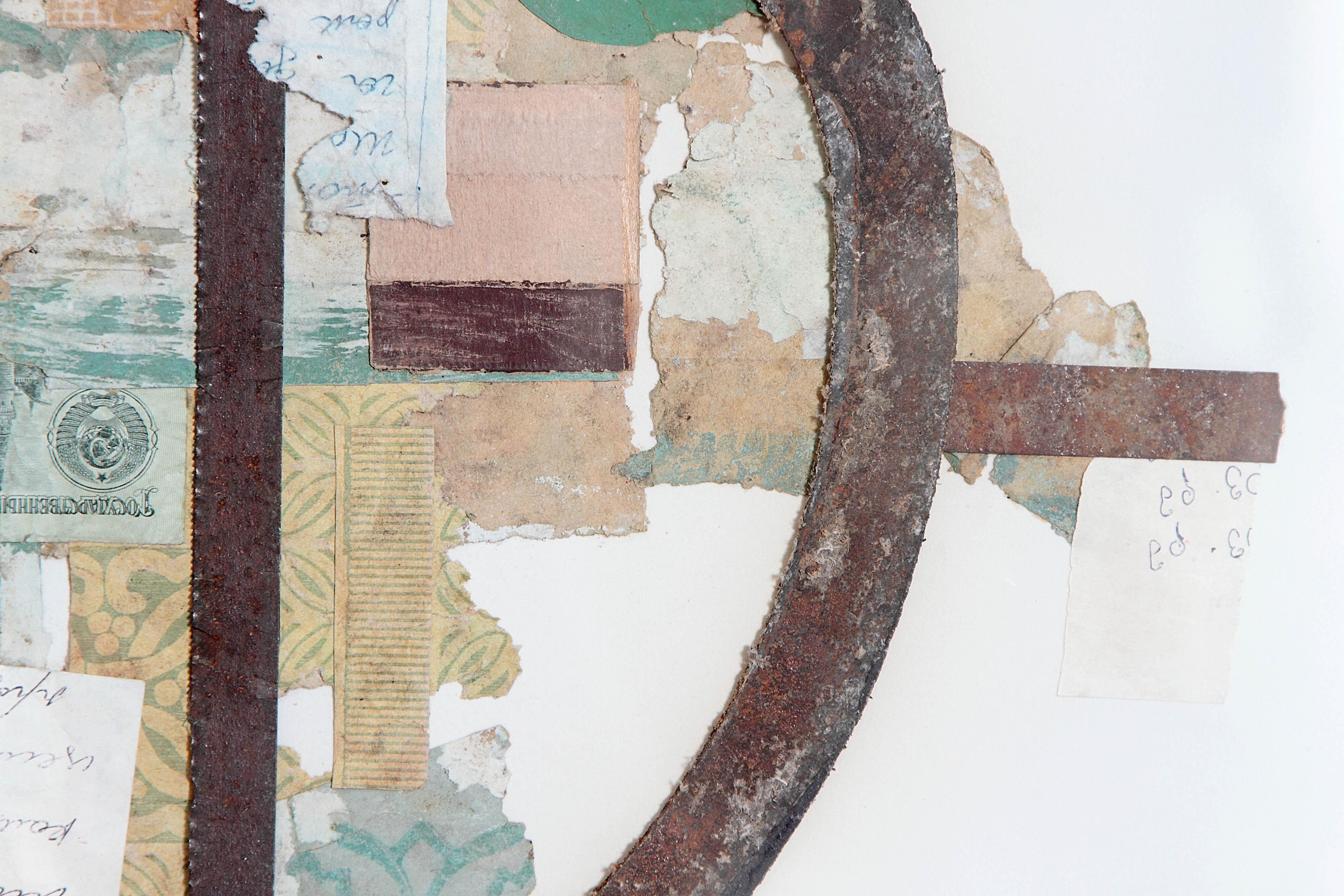 20th Century Collage Non-Objective with Mixed-Media Forms