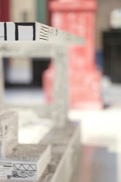 Collage hand painted coffee Table White