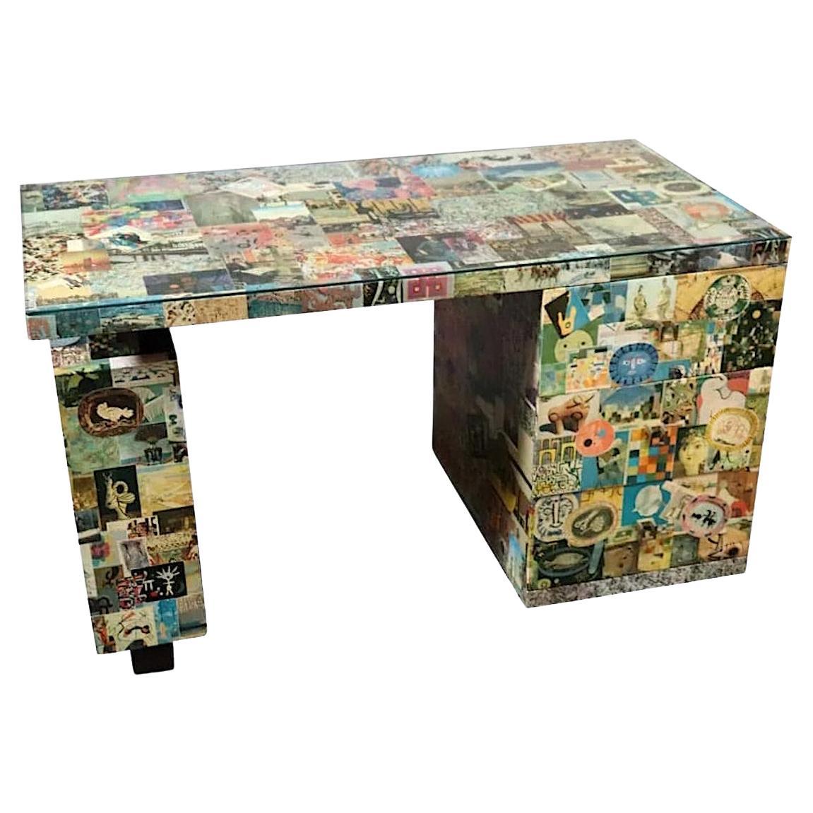 Collage Wrapped Desk For Sale