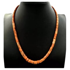 Collana antica di corallo mediterraneo cerasuolo tradizionale Sud Italia