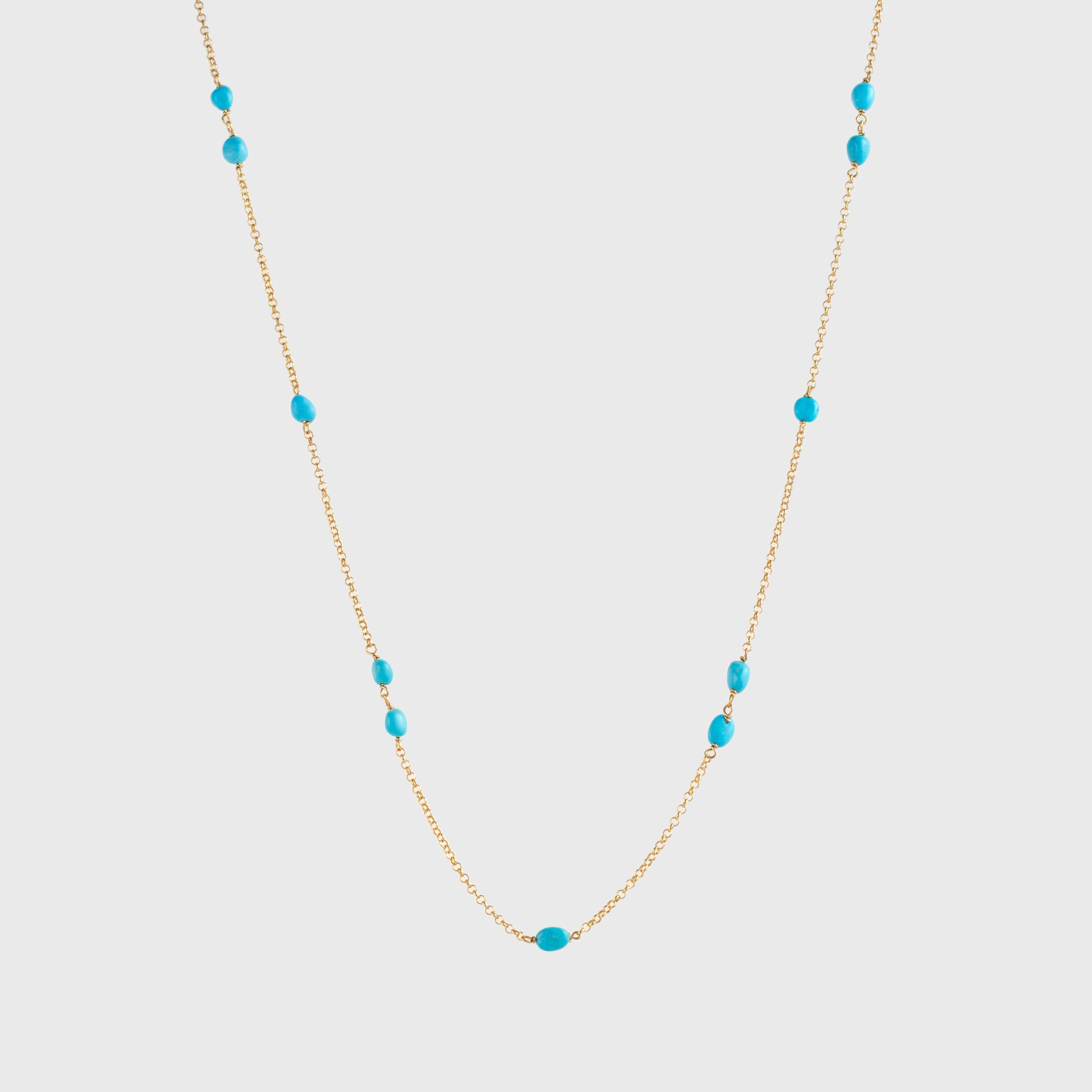 Modern Necklace, 925 sterling silver, 18 kt. gold plated, natural turquoise, turquoise  For Sale