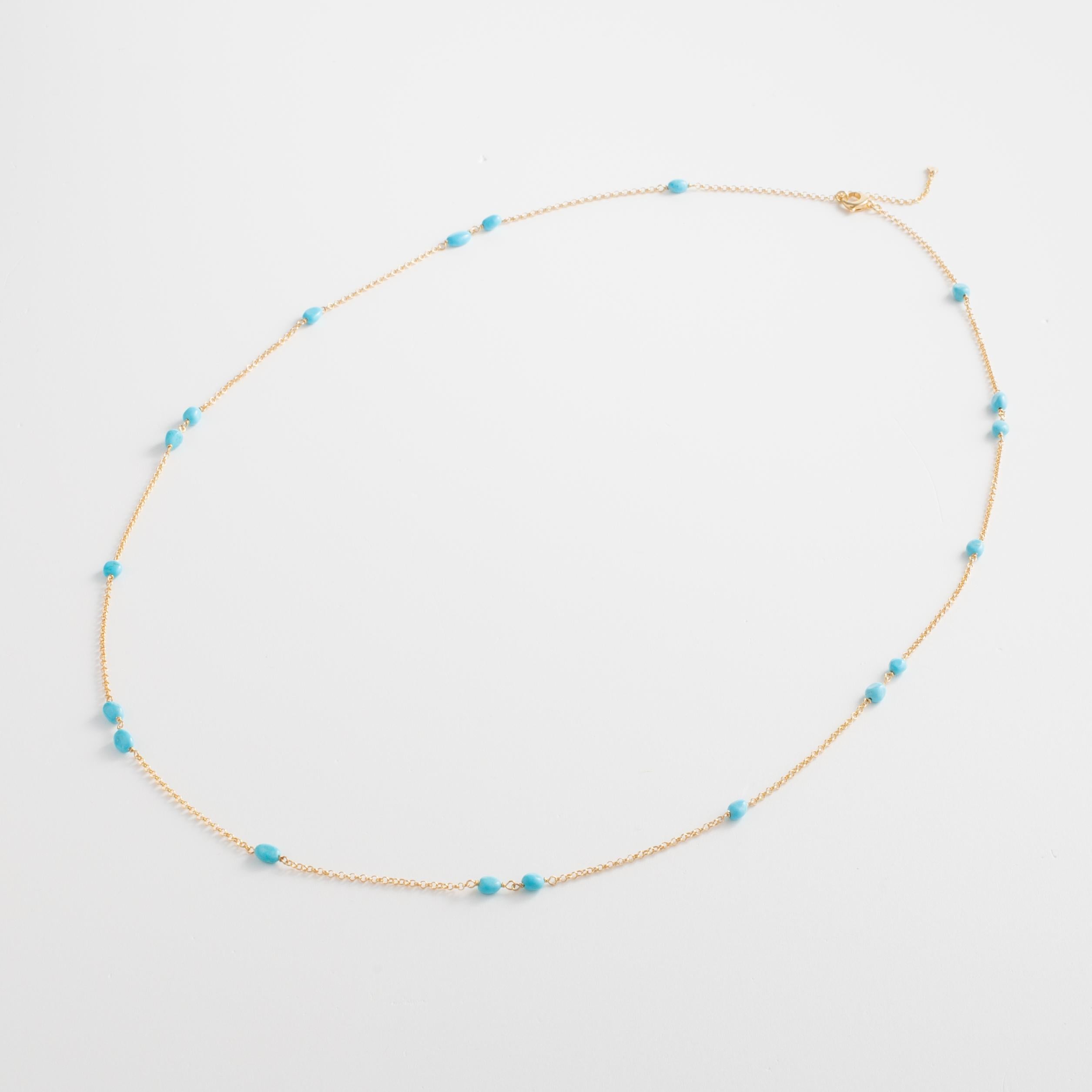 Oval Cut Necklace, 925 sterling silver, 18 kt. gold plated, natural turquoise, turquoise  For Sale