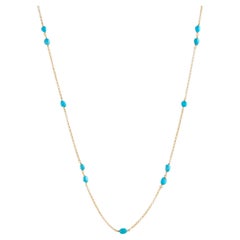Necklace, 925 sterling silver, 18 kt. gold plated, natural turquoise, turquoise