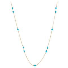 Collier, argent 925, plaqué or 18 carats, turquoise naturelle 