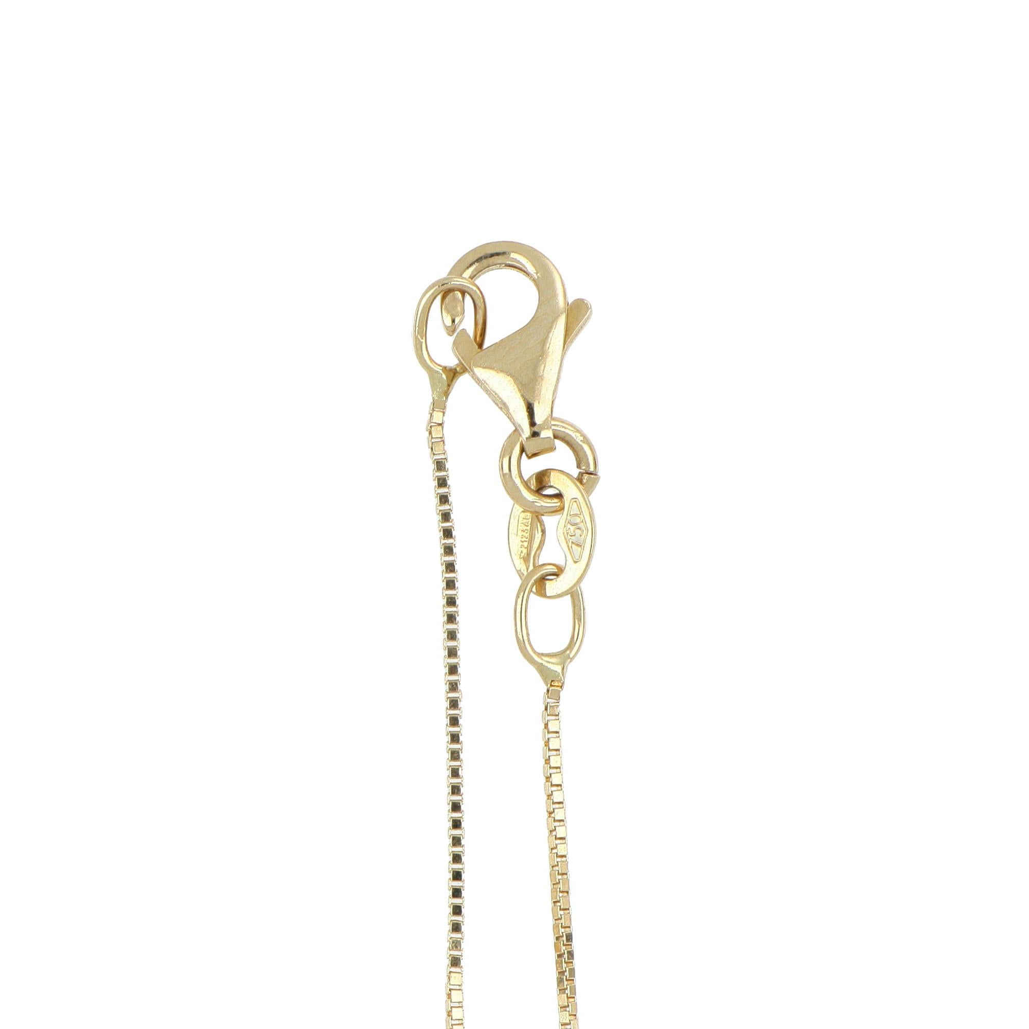 Collana Ciondolo Oro Giallo Quarzo Citrino Ovale 10×12 mm Catena Veneziana in vendita 1