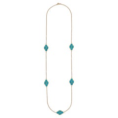 Necklace with Turquoise Inlays on 18kt Yellow Gold - DREAMLAND* Collection
