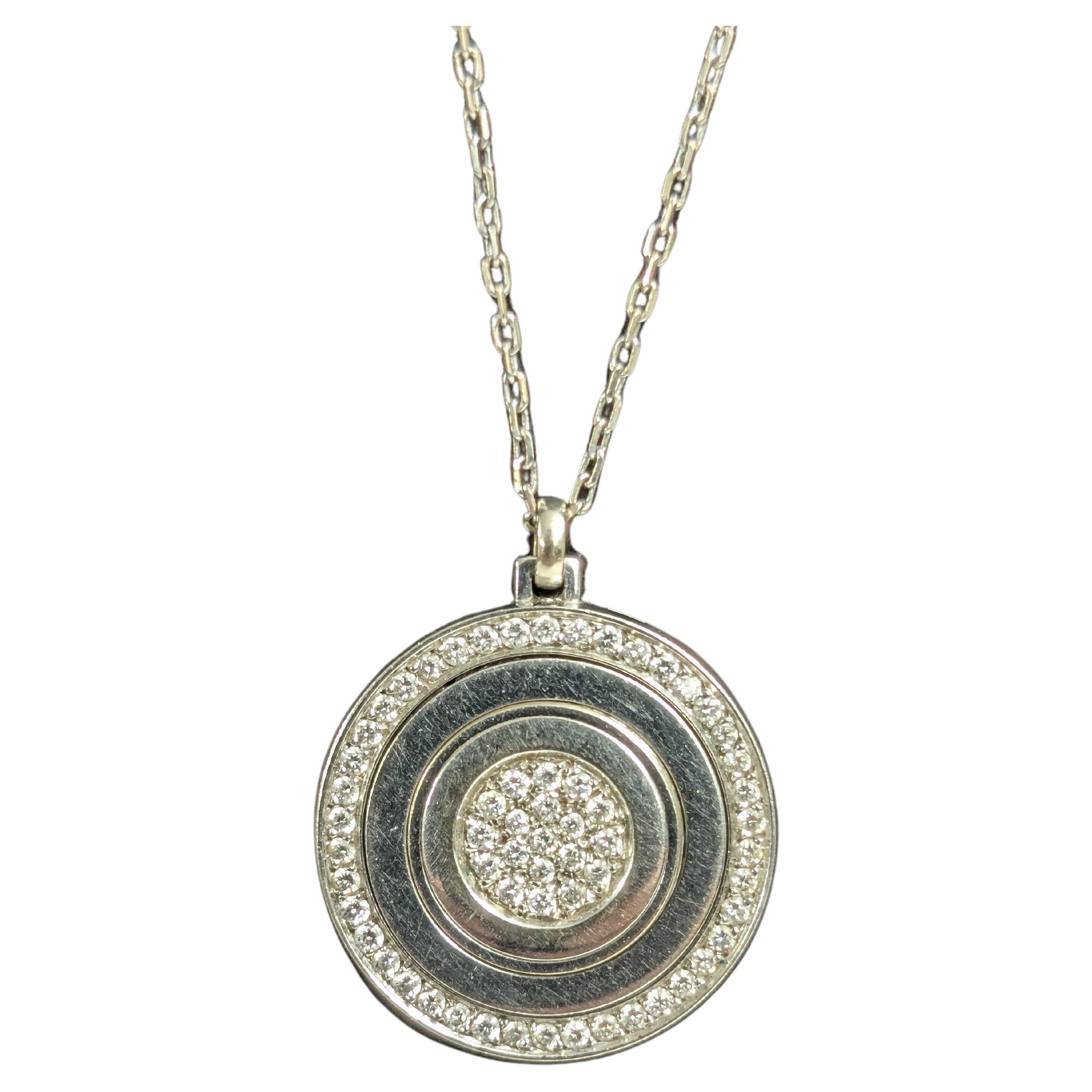 Damiani Orbital collection pendant necklace in white gold and diamonds
