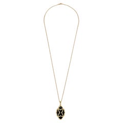 Halskette mit Onyx-Anhänger auf 18kt Gelbgold - DREAMLAND Kollektion*