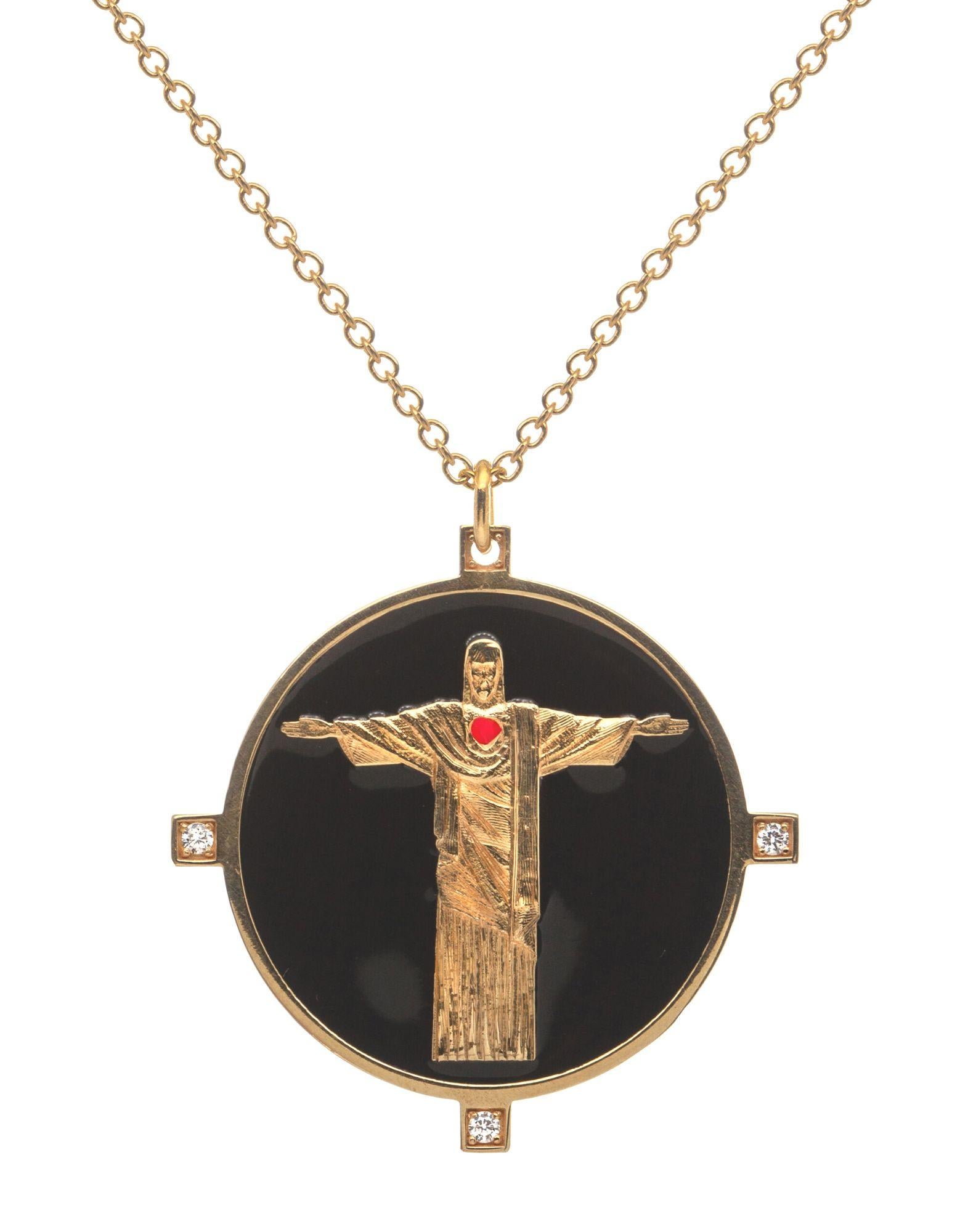 Brilliant Cut Black Corcovado Necklace For Sale