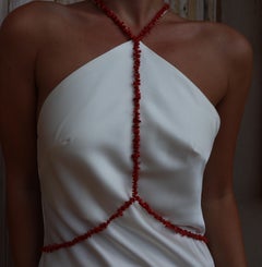 Collana corpo, argento 925, corallo rosso del Mediterraneo