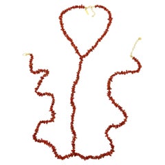 Körper-Halskette, Silber 925, rote Mittelmeerkoralle 