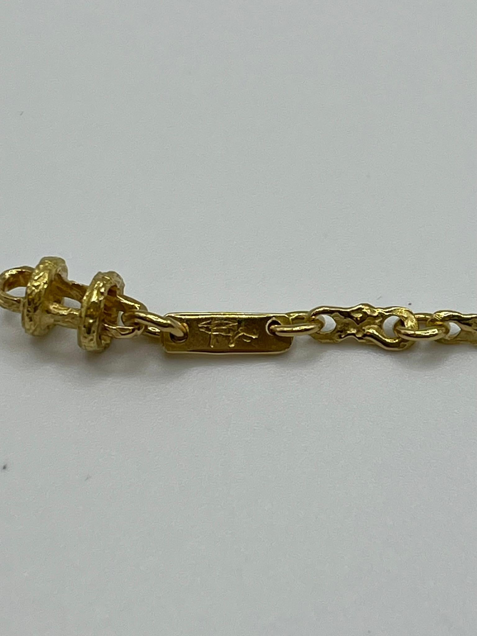 Collier ras-de-cou en or jaune 18 carats fait à la main. en vente 4