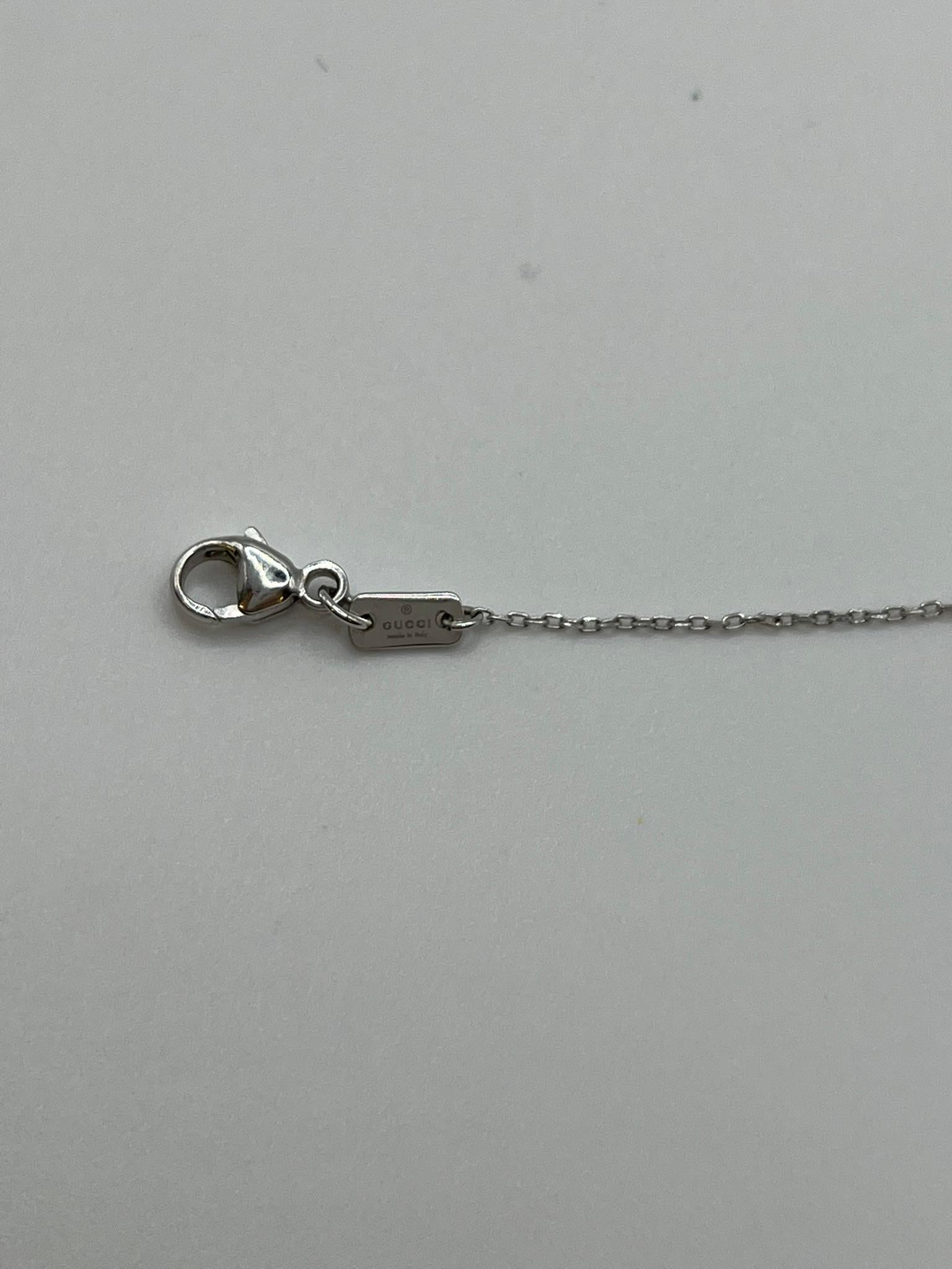 Collana girocollo Gucci Running G in oro bianco 18 kt. e diamanti in vendita 3