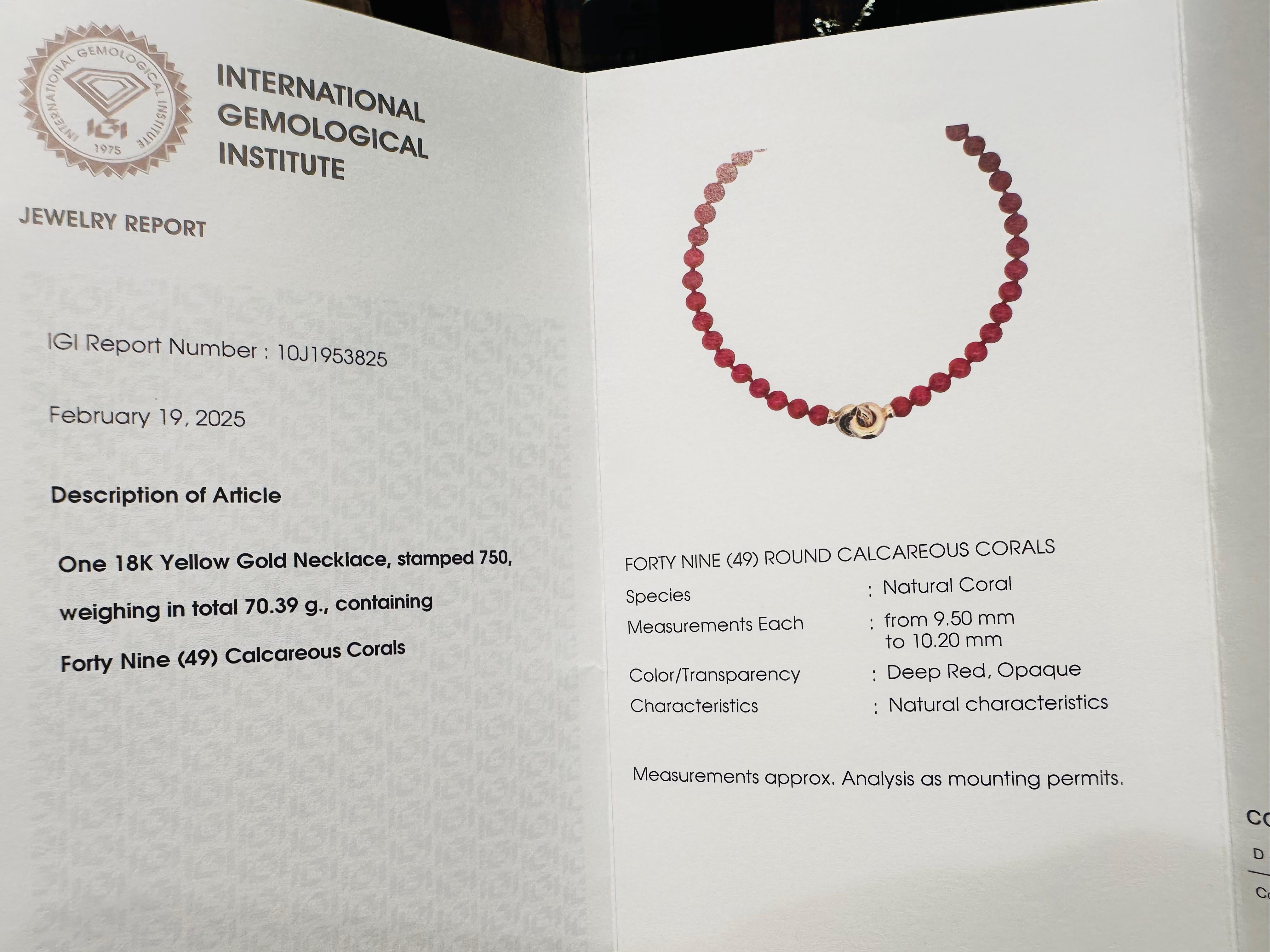 Collana in Corallo Rosso di Sardegna con Chiusura in Oro 18kt in vendita 6