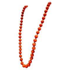 Collana in Corallo Rosso di Sardegna con Chiusura in Oro 18kt