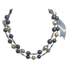 white gold diamond and south sea pearl necklace