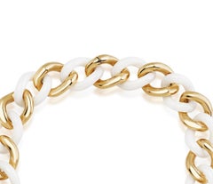 Collana in Oro e Ceramica Bianca Maglia S - Collezione FASHION GROUMETTE*