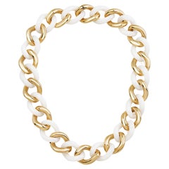 Collana in Oro e Ceramica Bianca Maglia S - Collezione FASHION GROUMETTE*