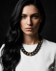 Collana in Oro Giallo e Ebano Maglia Misura S - Collezione NATURAL GROUMETTE*