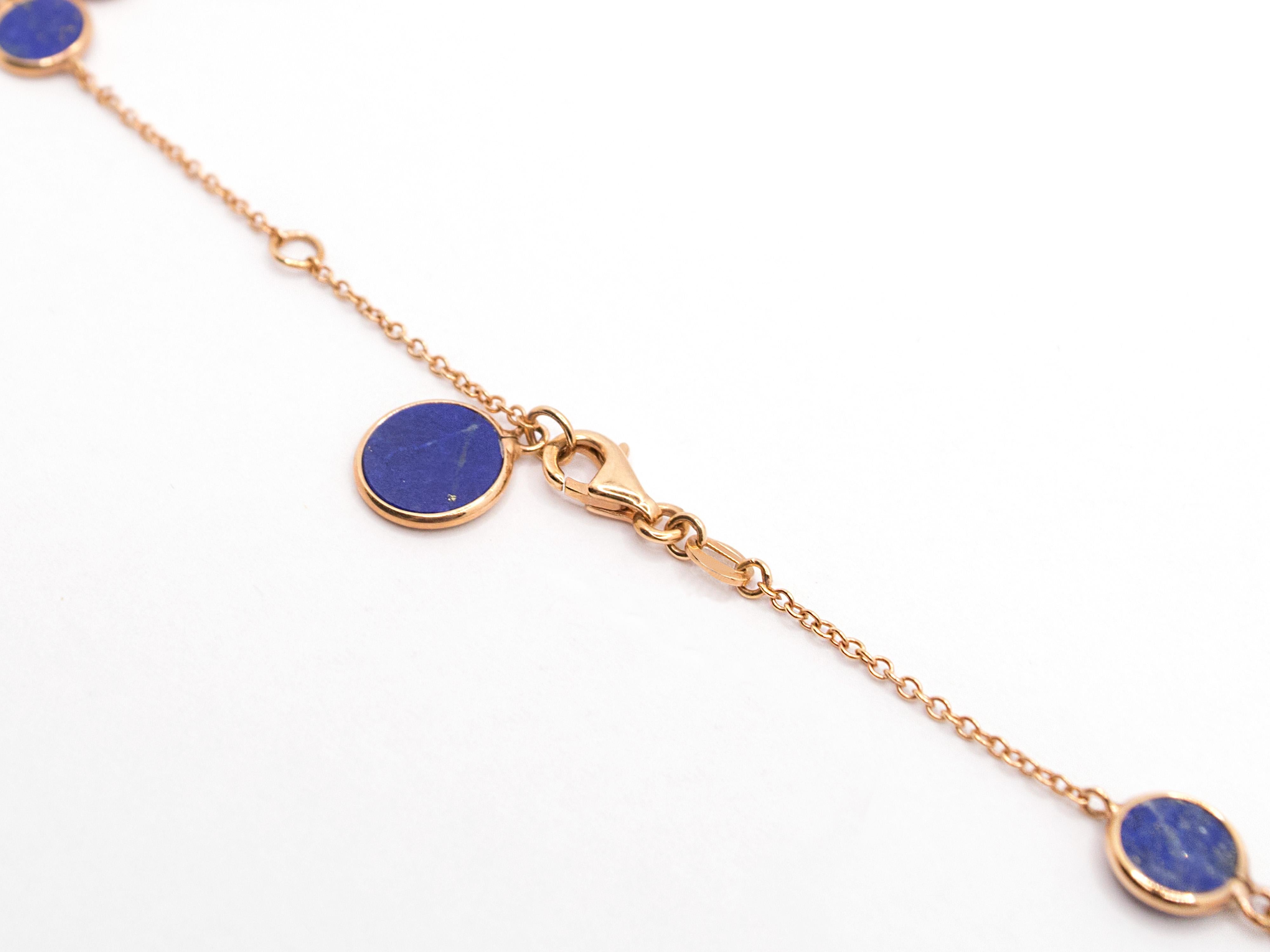 18Kt Rose Gold and Lapis Lazuli Necklace In New Condition For Sale In Cattolica, IT