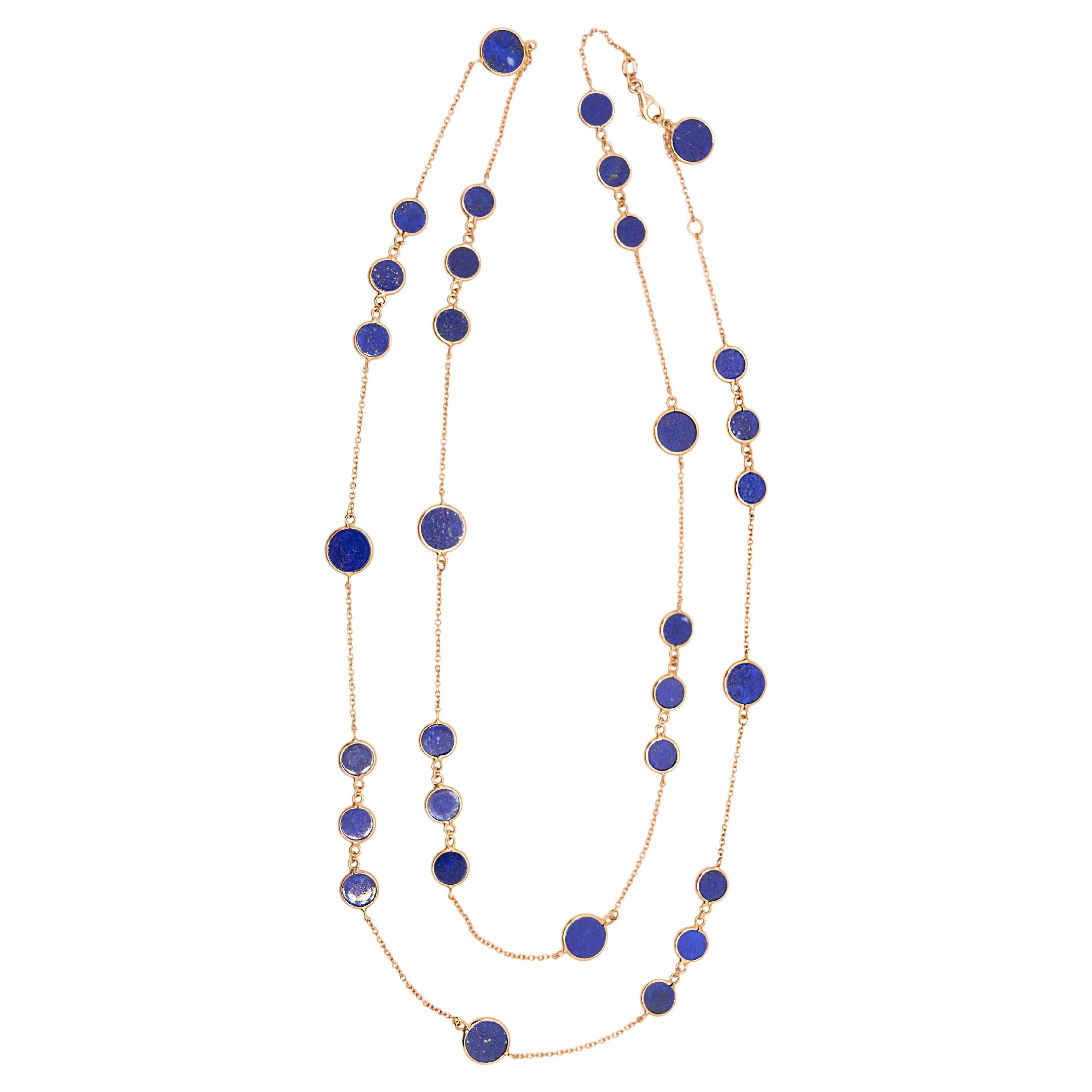 Collier en or rose 18Kt et lapis-lazuli en vente