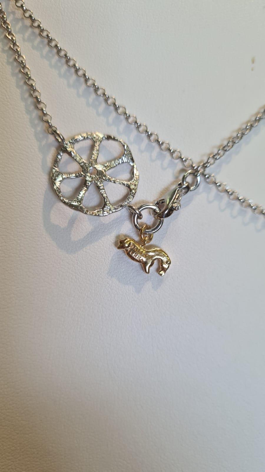 Collar largo colección Disco perforado prehistórico en venta 3