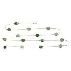 18 Kt Rose Gold and Malachite Long Necklace
