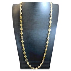 Collana lunga italiana vintage anni '60 stile optical in oro 18k