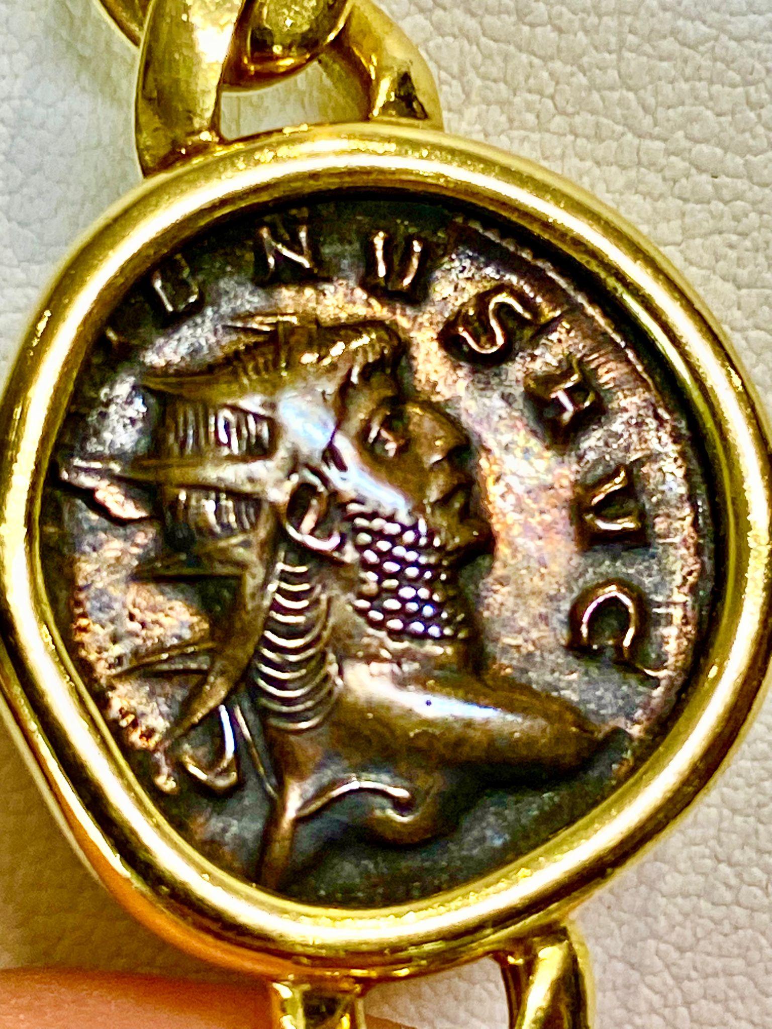 Collana Monet Bulgari Vintage in Oro 18 kt con Monete Romane Autentiche in vendita 9