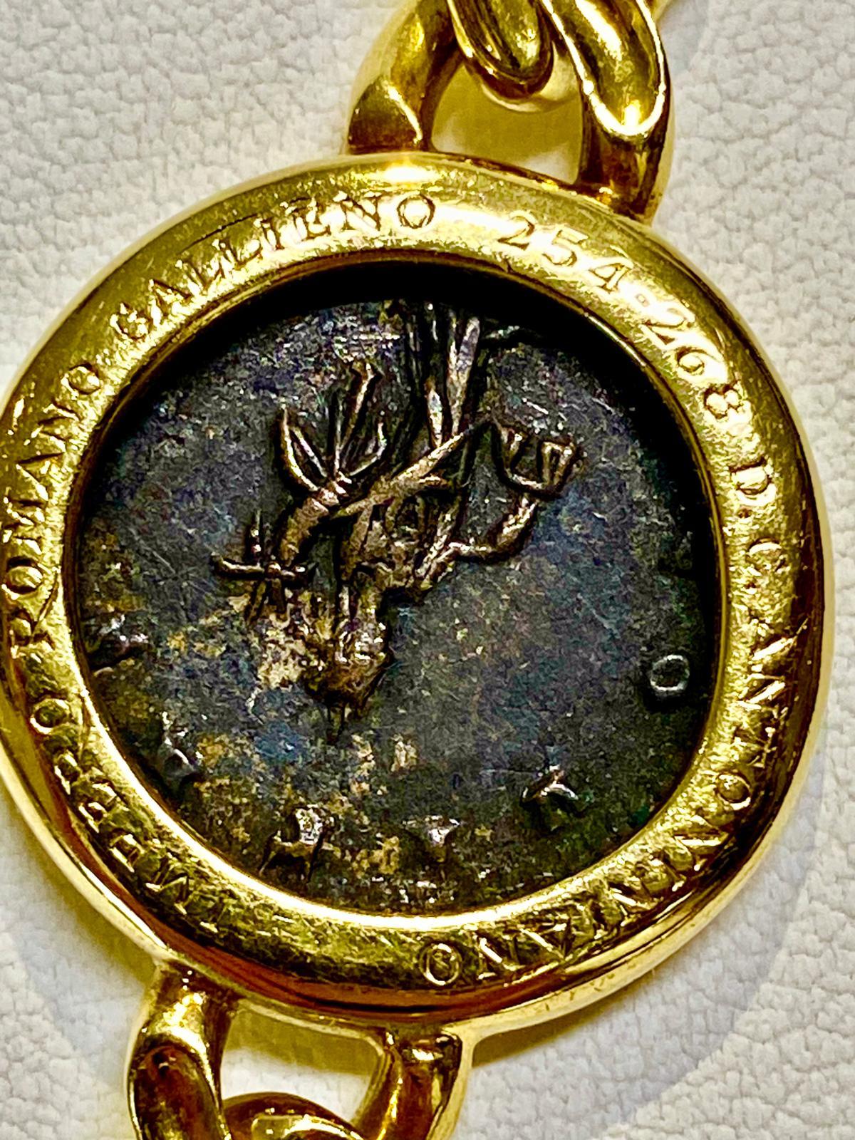 Collana Monet Bulgari Vintage in Oro 18 kt con Monete Romane Autentiche in vendita 12