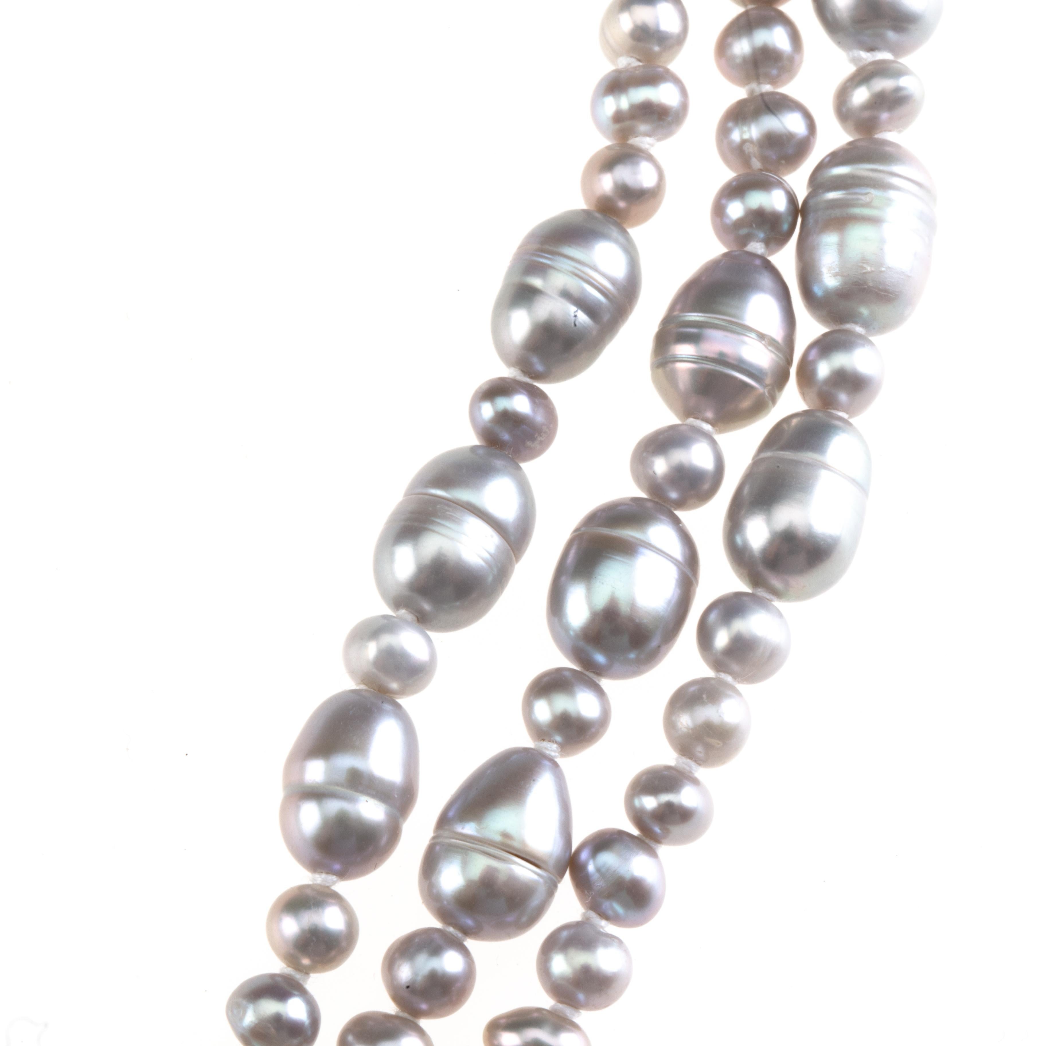 collier de perles de rivière en or 18k, ambre et laque chinoise antique Unisexe en vente