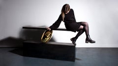 Modern Collectible Design Console Table in Gold Finish