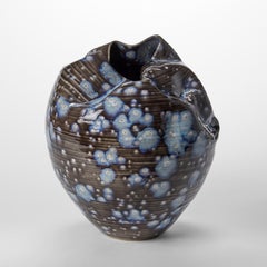 Collapsed Form with Blue Explosions No 73, vessel by Nicholas Arroyave Portela