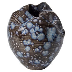 Collapsed Form with Blue Explosions No 73, vessel by Nicholas Arroyave Portela